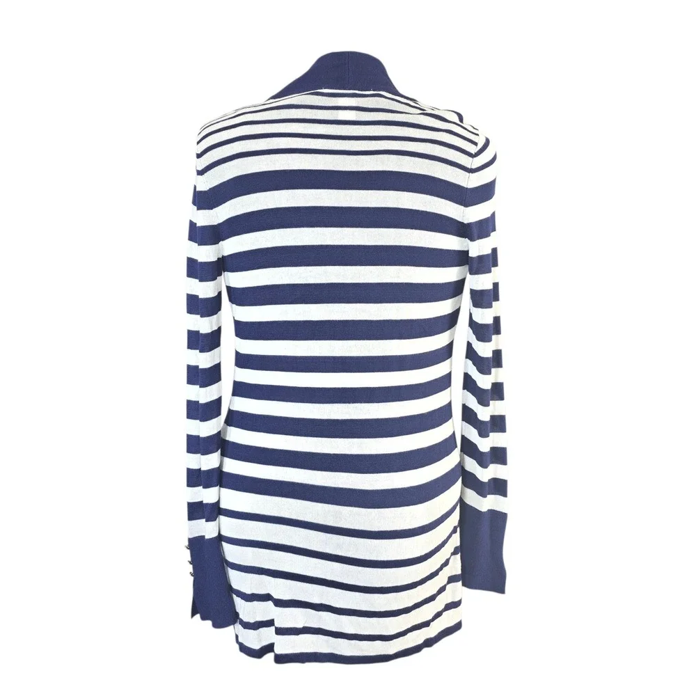 White House Black Market XS Striped‎ Open Front Cardigan Sweater